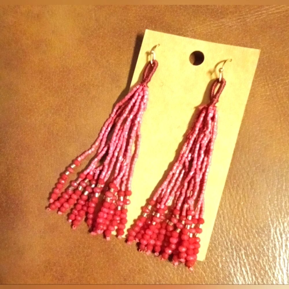 Vintage beaded tassel earrings